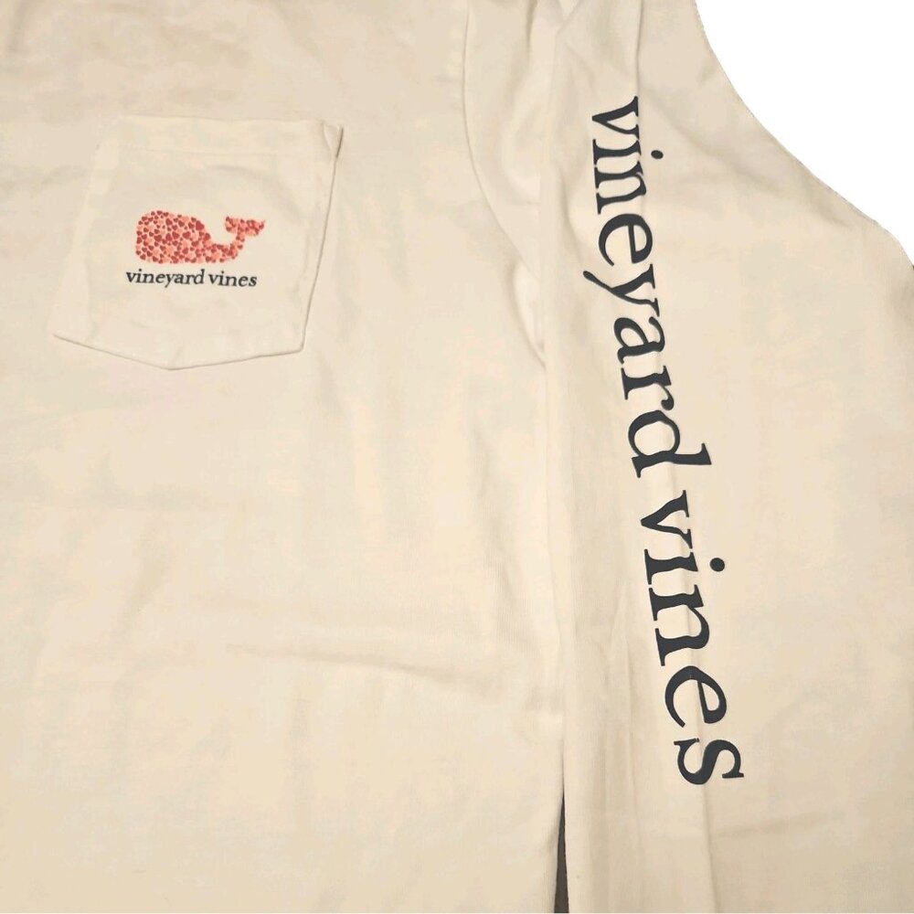 Vineyard Vines Valentines Heart Whale Long Sleeve  Pocket Shirt, White, Size XL - Picture 2 of 8